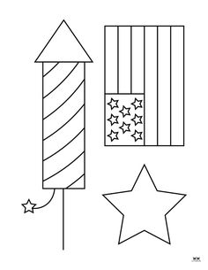 the american flag and stars coloring page