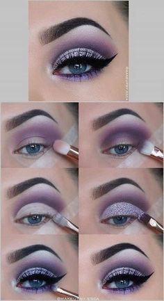 Makeup Nails Designs, Beginners Eye Makeup, Purple Eye Makeup, Homecoming Makeup Black, Eye Makeup Techniques, Makeup Tutorial Eyeshadow, Eye Makeup Pictures, Purple Makeup, Smink Inspiration