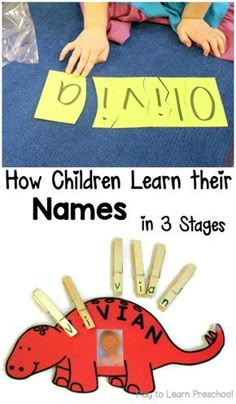 children learn their names in 3 stages with these fun and easy activities to teach them