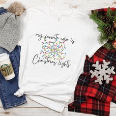 If you love holiday lights, then this My Favorite Color is Christmas Lights shirt is for you! Are you the type to have untangle your lights each year or do you pack them away nicely each season?  #MyFavoriteColorisChristmasLightsShirt, #FunnyHolidayShirt, #TangledLightsShirt, #ChristmasLightsTee, #MessyChristmasShirt, #MerryChristmas, #HappyHolidays, #HolidayDecorations, #Christmas, #CuteHolidayShirt ---- WELCOME TO THE CRAFTYQUEEN SHOP ---- My name is Jenna and I started making designs for my s Messy Christmas, Tangled Lights, Funny Holiday Shirts, Funny Holiday, Meme Design, My Favorite Color, Holiday Shirt, Holiday Humor, Holiday Shirts