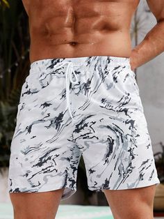 Introducing our Stylish All Over Print Swim Trunks, the ultimate choice for those seeking a unique and fashionable swimwear option! These swim trunks are designed to make a bold statement with their all-over print that is sure to impress. Crafted with both style and comfort in mind, they are made from a high-quality, quick-drying fabric that ensures a comfortable fit both in and out of the water. Specification: Pattern Type: All Over Print Details: Drawstring, Pocket Type: Bottoms Bottom Type: S Fashionable Swimwear, Paisley Shorts, Banana Print, Type S, Printed Swim, Printed Drawstring, Blue Waves, Beach Shorts, Swimwear Fashion