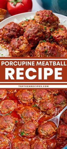 the recipe is made with meatballs and marinara sauce