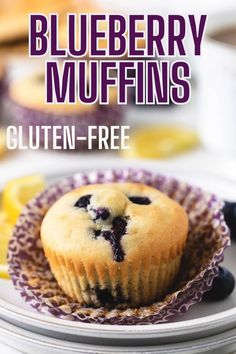 Lemon Blueberry Muffins - Gluten-Free Dairy Free Blueberry Muffins, Gluten Free Blueberry Muffins, Muffins Recipes, Lemon Blueberry Muffins, Healthier Options, Muffin Recipes Blueberry, Free Friends, Gluten Free Muffins