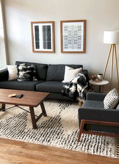 the living room is clean and ready to be used as a den or home office