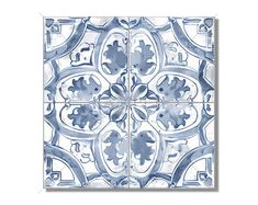 a blue and white tile design