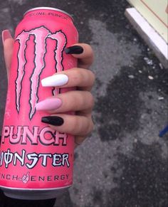 Monster Nails, Pink Monster, Monster Energy Drink, Simple Acrylic Nails, Nails Pink, Energy Drink, Monster Energy