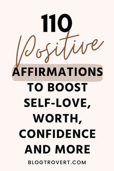 Start affirming yourself today with these 110 affirmations for self-love and more 100 Affirmations, Value Yourself, Comparing Yourself To Others, Self Love Affirmations, Self Acceptance, Love Affirmations