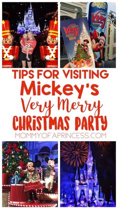 mickey's very merry christmas party at disney world with text overlay that reads tips for visiting mickey's very merry christmas party