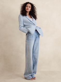 Lina Relaxed Linen Blazer | Banana Republic Relaxed Blazer, Dressy Hats, Dana Point, Photographer Headshots, Cerulean Blue, Classy Chic, Photoshoot Outfits, Luxury Linen, Linen Blazer