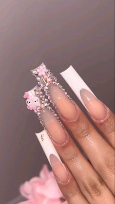 Glow Nails, Pretty Gel Nails, Types Of Nails, Pink Acrylic Nails