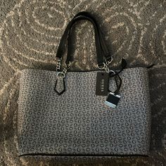 Black And Grey Large Guess Purse/Handbag Never Used Brand New Tickets Still On It. Send Offers Guess Bags Black, Guess Purse, Guess Purses, Guess Bags, Bags Black, Purses And Handbags, Black Gray, Shoulder Bags, Black And Grey