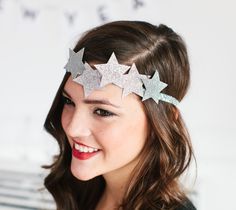 Silver star headband by The TomKat Studio. Make It Now in Cricut Design Space Space Party Costumes, Space Costume, Midnight Sparkle, Vintage Rock T Shirts, Space Costumes, Diy Events, Sparkle Ball, Alien Costume