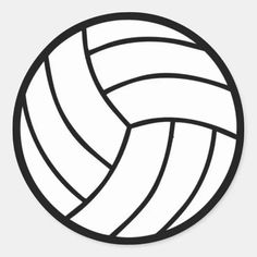 a black and white volleyball ball in a circle