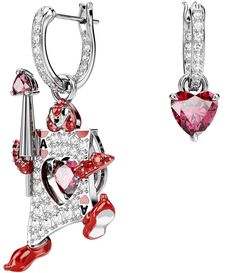 From Swarovski&#x2C; these earrings feature:Drop earringsRhodium-plated metalHoop hinge closureApprox. 1.1" L x 0.71" WImported. Swarovski Red Jewelry, Premier Jewelry, Crystal Drop Earrings, Rhinestone Jewelry, Crystal Drop, Playing Card, Accessories Jewelry Earrings, Sparkling Crystal, Dillard's