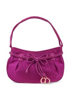 Christian Dior Pre-Owned 2007 Trotter bow-detail Handbag - Farfetch Orchid Purple, Couture Handbags, Monogram Pattern, Fancy Bags, Pretty Bags, Demi Fine Jewelry, Purple Leather, Fine Earrings, Cute Bags