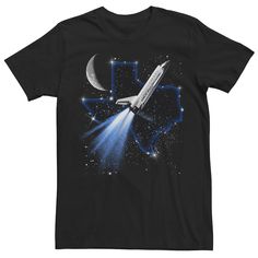 He'll love wearing this Men's Space Texas Rocket Launch Moon Stars Galaxy Graphic Tee. Crewneck Short sleeves FABRIC & CARE Cotton Machine wash Imported Size: XXL. Color: Black. Gender: male. Age Group: adult. Rocket Launch, Flex Fit Hats, Moon Stars, Big & Tall, Stars And Moon, Rocket, Fabric Care, Graphic Tee, Age Group