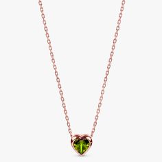 rose gold heart shape necklace August Birthdays, Red Heart Necklace, Solid Gold Necklace, Handmade Fine Jewelry, Peridot Stone, Solid Gold Chains, 14k Gold Necklace, Peridot Gemstone, Green Peridot