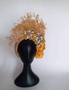 Women headband accessorized with synthetic feathers.  Headband fits all head sizes.  Available to be made in any color Headgear Fashion, Owl Feathers, Headband Fits, Owl Feather, Women Headband, Fascinator Headband, Fascinator Hat, Beautiful Costumes, Turban Headbands