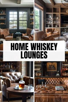 Explore 30 whiskey lounge ideas to transform your basement into a cozy retreat. Whether you’re working with a large or small space, these modern designs blend rustic and vintage vibes to create the perfect man cave. Discover stylish decor for a moody home whiskey room or an elegant bar lounge. Wine Lounge Room Ideas In House, Man Cave Chairs, Bourbon Room Man Cave, Gentleman’s Room, Dark Home Bar, Library Bar Room, Bourbon Room Ideas, Home Speakeasy Bar, Home Speakeasy