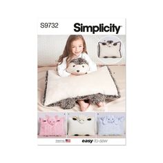 the sewing pattern is easy to sew, and has two pillows with animals on them