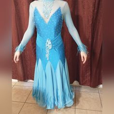 Perfect For Your Next Performance, Showcase, Or Competition! In Excellent Condition! Ostrich Feather Details Throughout Dress! Ballroom Standard Dress, Ballroom Dress, Ostrich Feather, Ostrich Feathers, Ballroom, Colorful Dresses, Color Blue, Womens Dresses, Dresses