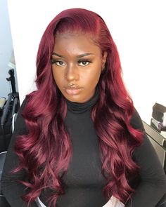 Brazilian Hair Wigs, Bob Lace Front Wigs, Red Wigs, Burgundy Hair, Body Wave Wig, Lace Closure Wig