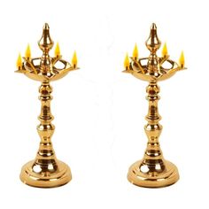 two brass candlesticks are on sale for $ 30 each