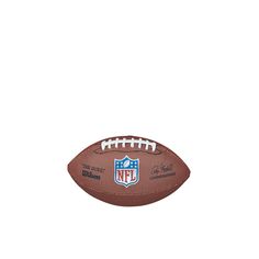 a football with the nfl logo on it is shown in front of a white background