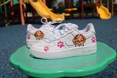 Paw Patrol Toddler Girl Air Force 1 Low Custom Kids Shoes Hand Painted – solecraftstudio White Fun Custom Sneakers With Round Toe, Fun White Custom Sneakers With Round Toe, Fun Sneakers With Rubber Sole, Casual Hand Painted Custom Sneakers With Round Toe, Fun Custom Sneakers With Rubber Sole, Fun Hand Painted High-top Sneakers, Cute White Low-top Custom Sneakers, Fun Hand-painted High-top Sneakers, Casual Hand-painted Sneakers