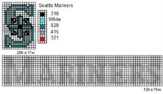 a cross stitch pattern with the words seattle mariners on it