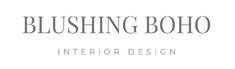 the logo for blushing boho interior design