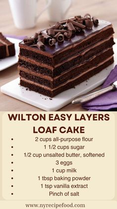 a poster with instructions for how to make a chocolate layer cake