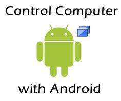 the text control computer with android is shown in front of an image of a phone