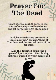 a poster with the words prayer for the dead