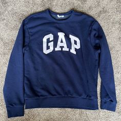 Brand New No Flaws Will Accept Lower Price Offers Gap Blue Graphic Print Top, Blue Graphic Print Tops From Gap, Sporty Letter Print Tops By Gap, Blue Graphic Print Gap Tops, Sporty Letter Print Tops From Gap, Sporty Gap Tops With Letter Print, Gap Tops For Spring Streetwear, Gap Long Sleeve Top With Letter Print, Sporty Blue Gap Tops