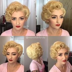 @missrockabillyrubyのInstagram写真をチェック • いいね！1,180件 60's Hair, Retro Inspired Hair, Cabelo Pin Up, Blond Hairstyles, Mode Rockabilly, 1950s Hairstyles, 50s Hairstyles