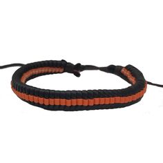 If you like orange and black, then this simple bracelet is perfect for you to add to your collection. The bracelet is adjustable via a sliding knot. Product Information Material: PU leather Clasp Type: rope (sliding knot) Adjustable: 6.5 inches to 8 inches Black Bracelet, Simple Bracelets, Black Bracelets, Sliding Knot, Be Perfect, Orange Black, Rope Bracelet, Pu Leather, Knot