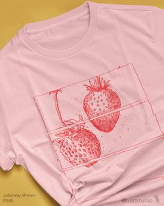 This ichigo strawberry t-shirt is great for plant, fruit, and garden lovers. Great gift for anyone who spends their time enjoying strawberry orchards, botanical gardens, and especially consuming deliciously sweet strawberries. FABRIC CONTENT:  - Fabric content varies based on color. Solid colors are 100% cotton, heather colors are 52% cotton/48% polyester, Athletic Heather and Black Heather are 90% cotton/10% polyester) - Light fabric (4.2 oz/yd² (142 g/m FIT & CONSTRUCTION :  - Runs true to siz Cute Cheap Strawberry Print Shirt, Cheap Cute Strawberry Print Shirt, Cheap Fun Strawberry Print T-shirt, Cute Cheap Shirt With Strawberry Print, Cheap Trendy Strawberry Print Shirt, Karl Jacobs Strawberry Shirt, Ichigo Strawberry, Strawberry T Shirt, Strawberry Outfit