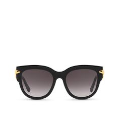 LOUIS VUITTON® - Lv Malletage Round Sunglasses - Black Elegant Wayfarer Sunglasses For Evening, Black Round Sunglasses, The Claw, Louis Vuitton Official, Diamond Shaped, Classic Silhouette, Diamond Shapes, Round Sunglasses, Initials