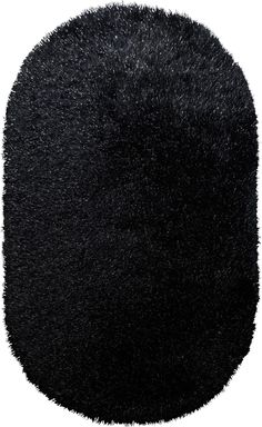 black shaggy rug on white background