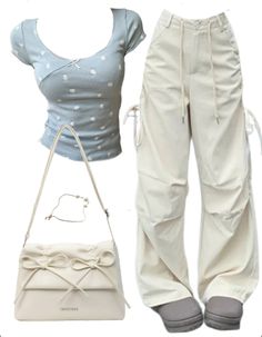 Title: Default Title Cute Outfits Summer Aesthetic, Blue White Outfit, Cargo Fits, Blue Ootd, Look Grunge, Y2k Summer Outfits, Outfit Inspo Casual, Trendy Summer Outfits, Cute Everyday Outfits