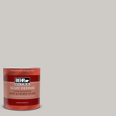 BEHR ULTRA SCUFF DEFENSE 1 qt. #PPU26-10 Chic Gray Extra Durable Flat Interior Paint and Primer in One Behr Ultra, Flat Interior, Flat Paint, Wall Trim, Paint Types, Green Bean Casserole, Paint Primer, Nature Green, Paint Sprayer