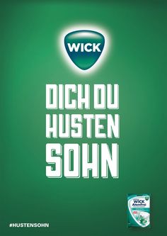 a green advertisement with the words wick on it