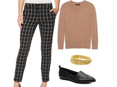 Women Plaid Pants Outfit, Black Window Pane Pants Outfit, Black Windowpane Pants Outfit, Black Plaid Pants Outfit Work, Checkered Pants Outfit Work, Window Pane Pants Outfit, Windowpane Pants Outfit, Plaid Pants Outfit Work, Black Striped Pants Outfit