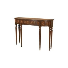 an antique console table with two drawers