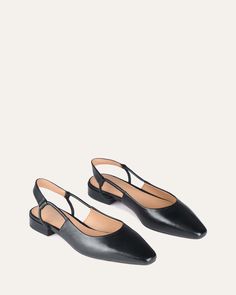 LARISSA DRESS FLATS BLACK LEATHER - Jo Mercer Northern Hemisphere