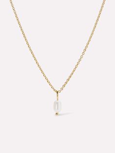 Delicate Yellow Gold Charm Necklaces With Pearl Chain, Dainty Pearl Necklace With Cable Chain As Gift, Gold Pearl Necklaces With Cable Chain, Delicate Gold Pearl Necklace With Cable Chain, Yellow Gold Pearl Charm Necklaces With Pearl Chain, Yellow Gold Pearl Charm Necklace, Everyday Gold Pearl Necklace With Cable Chain, Yellow Gold Pearl Chain Charm Necklace, Yellow Gold Pearl Necklace With Cable Chain As Gift