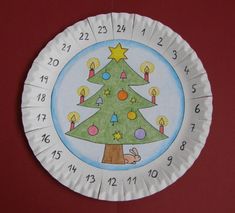 a paper plate with a christmas tree on it