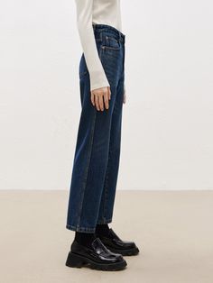 MO&Co.Women High Waist Ankle Jeans with Straight Features : - Straight leg, ankle length- High waisted- Button and zip closure Code: MBB4JENT19The back length of size M is 92.5cm MATERIALS & CARE : Material: 68% Cotton 32% LyocellMachine wash separately under 30℃Do not bleach, lay flat to dry in the shadeDo not tumble dry, iron at low temperatureDo not dry clean, and do not soakPlease wash with special detergent for silk and woolReverse into mesh bag for washingSpecial process parts:Do not rub, Uniqlo Jeans, Winter Jeans, Cuffed Jeans, Ankle Jeans, Mesh Bag, Casual Street Style, Ankle Length, Denim Fashion, Straight Leg