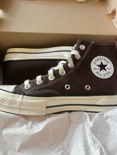 brown converse, high top sneakers, converse, sneakers Converse Chuck 70s, Brown Converse, High Top Chucks, Chuck Taylor Sneakers, Converse Chuck, Chucks Converse